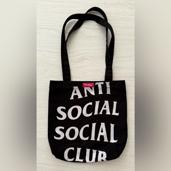 Anti Social Social Club Handbags - ASSC Black Canvas Tote Bag Like New Anti Social Social Club EUC